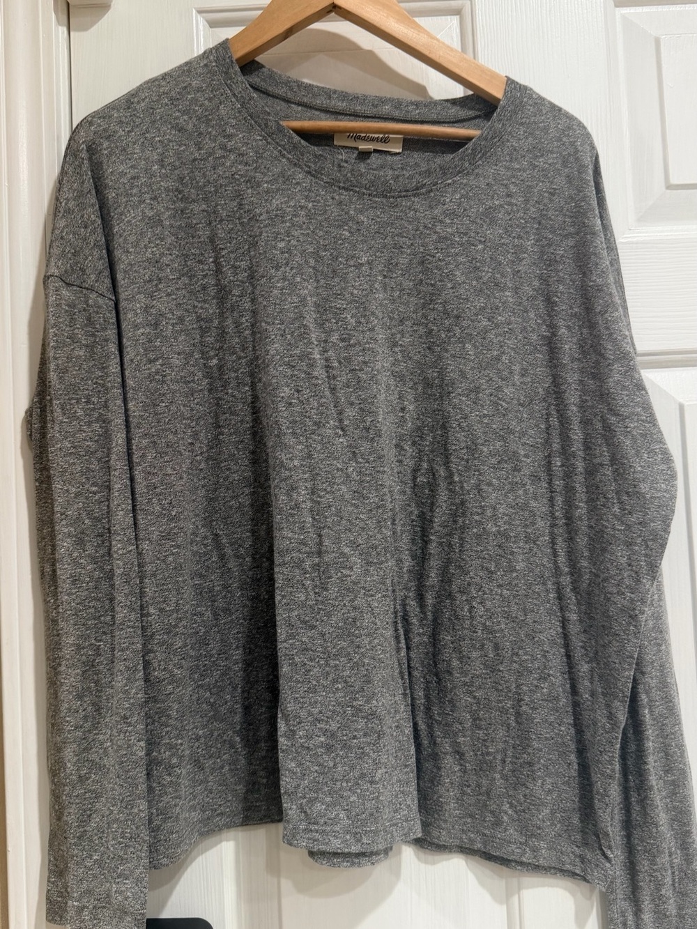 Madewell Gray Long-Sleeve Crewneck Tee